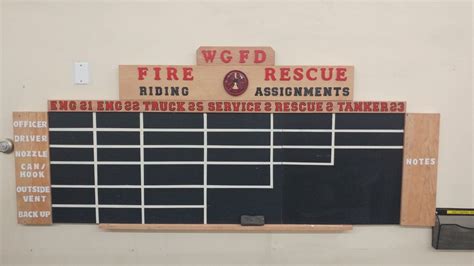 Fire Department Riding Assignment Board Fire Department Fire Rescue