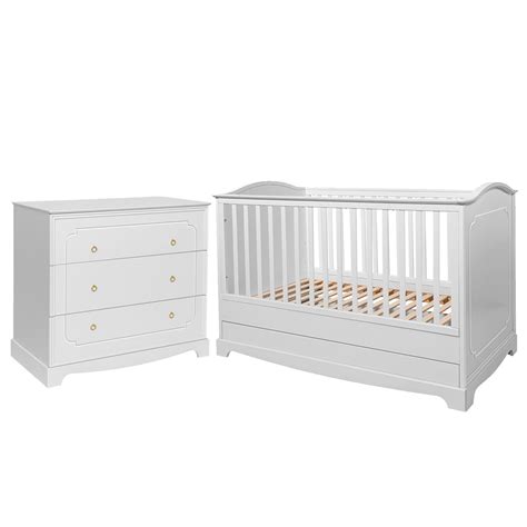 Lit Volutif X Et Commode Tiroirs Bellamy Royal Blanc Packs