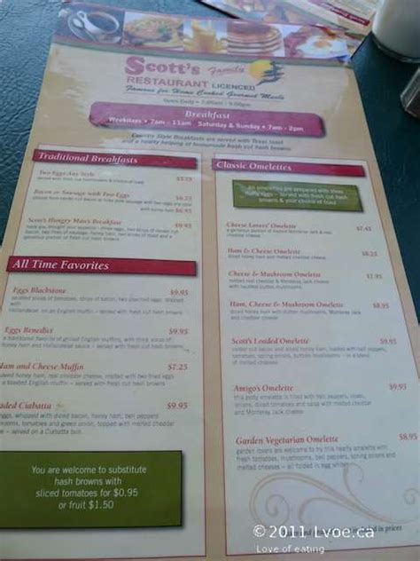 Scott's Inn and Restaurant Menu - Urbanspoon/Zomato