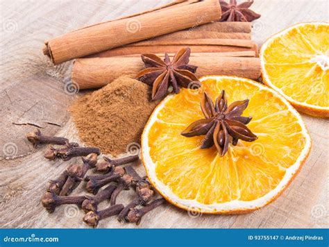 Warming Spices Cinnamon Star Anise Cloves Stock Image Image Of