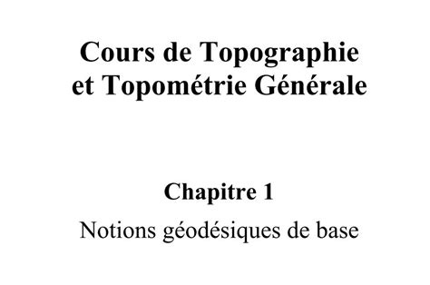 Cours de topographie et Topométrie pdf