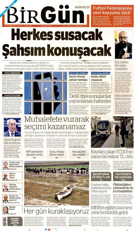 Birgün Gazetesi 17 Haziran 2022 Cuma