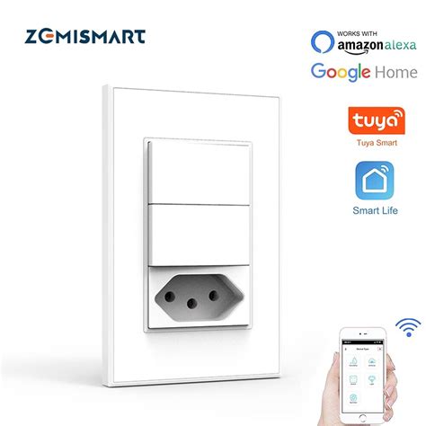 Zemismart Wi Fi Brazil Socket Smart Wall Light Switch Support Alexa