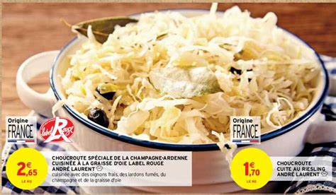 Promo Choucroute Spéciale De La Champagne ardenne Cuisinée à La Graisse