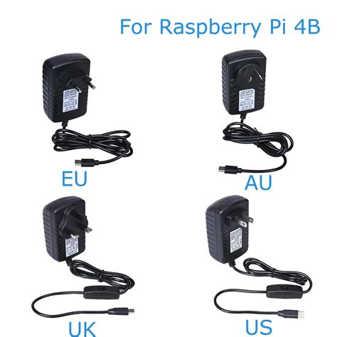 Review Raspberry Pi 4b Power Supply Power Adapter 5v 3a Type C Usb Usukaueu Charger Plug Psu