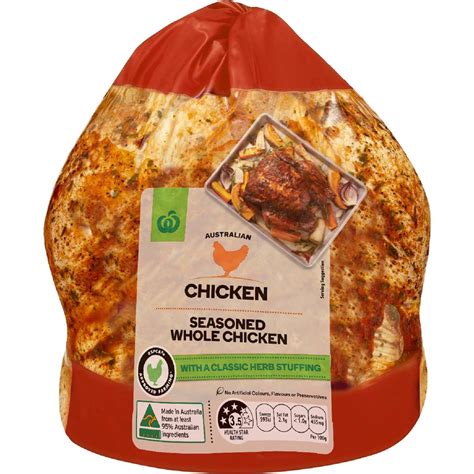 Woolworths Rspca Approved Seasoned And Marinated Whole Chicken 1 35kg 2 65kg Woolworths