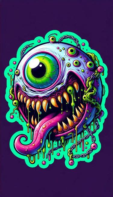 Cyclops Monster Alien Sticker Art Premium Vector | Graffiti style art ...