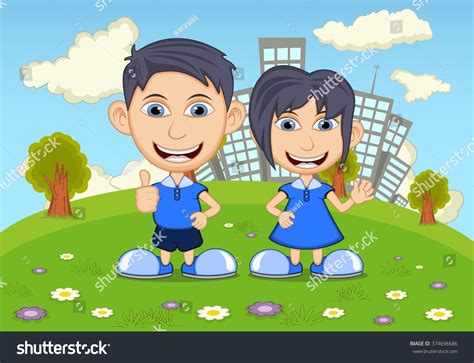 Children Playing Park Cartoon Vector Illustration Stock Vector (Royalty ...