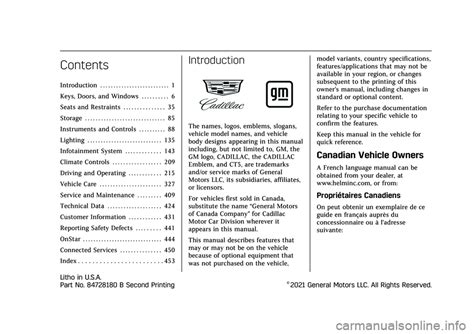 Cadillac Ct5 2022 Owners Manual 466 Pages