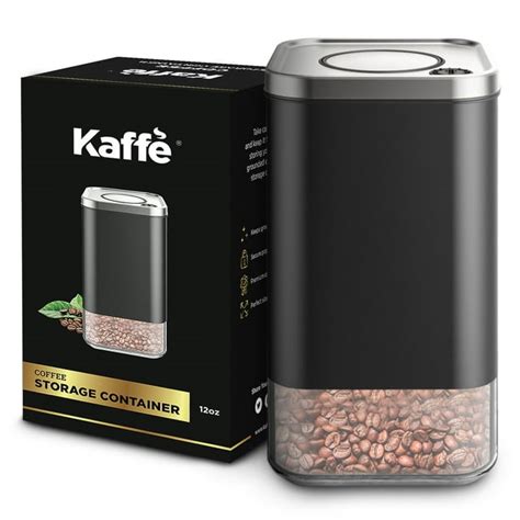 Kaffe 12 oz Airtight Coffee Grounds Storage Keeper, Home Coffee ...