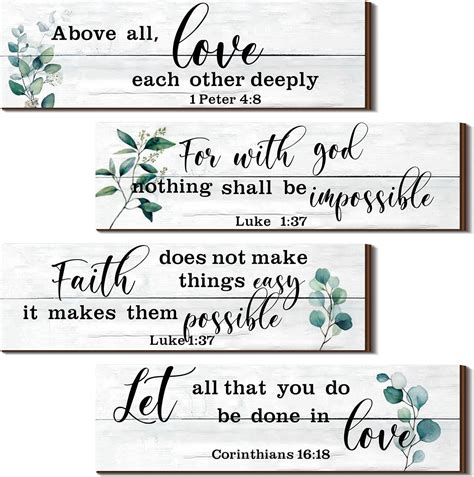 Yulejo Pieces Bible Verses Wall Decor Psalms Scripture Wooden