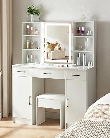 Amazon Guanglai Makeup Vanity Table With Lighted Mirror Vanity