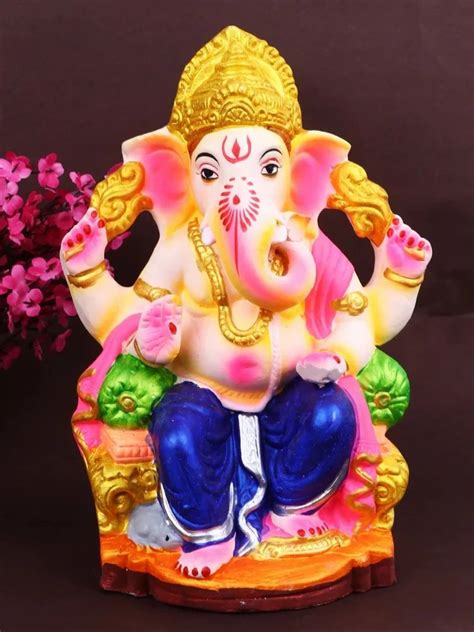 Inch Lal Bagh Ka Raja Eco Friendly Ganesha Idol In Raja Pose Of