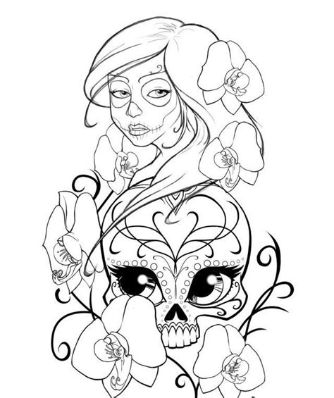 Sugar Skull Girl Coloring Pages Coloring Home