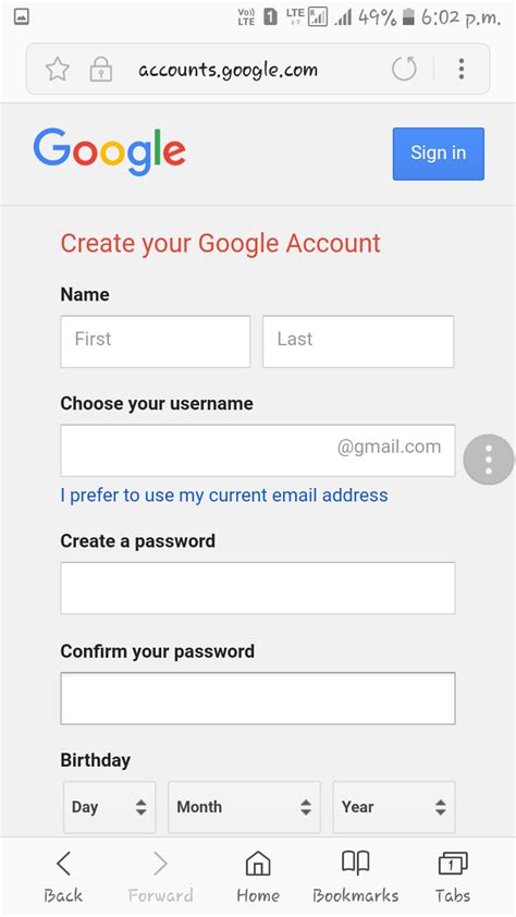 Gmail Account Opening