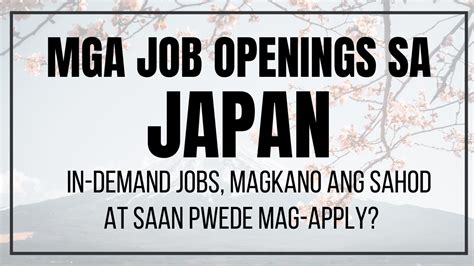 Latest Job Openings In Japan Ngaung May In Demand Jobs Sahod At