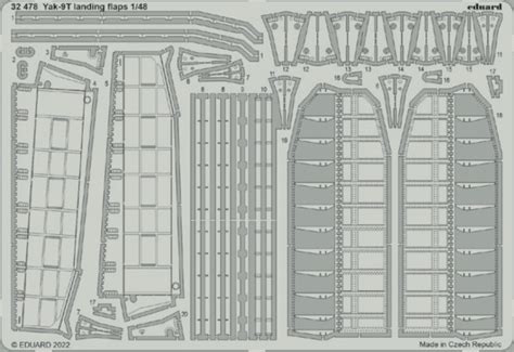Eduard E32 478 Detailset Yakovlev Yak9T Landing Flaps ICM