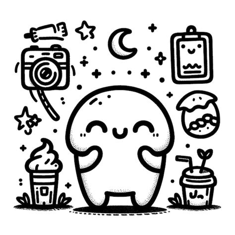 Fun And Creative Coloring Book With Cute Doodle Art Premium Ai Generated Image