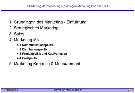 Vorlesung Grundlagen Des Marketing BOGY 2010 Prof Dr