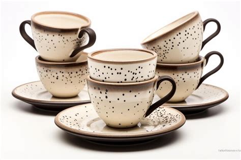 Premium Photo Handmade Pottery Coffee Cup Set