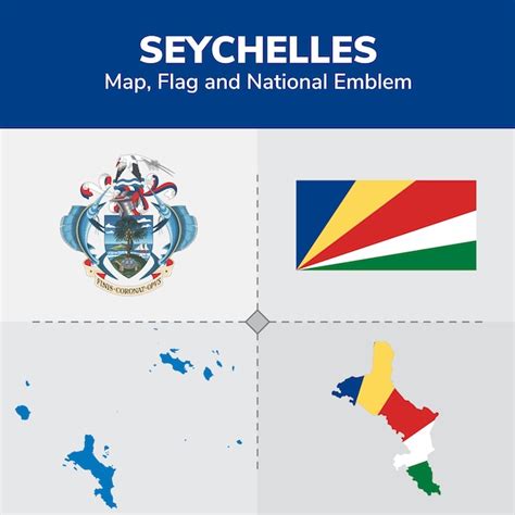 Seychellen Kaart Vlag En Nationale Embleem Premium Vector