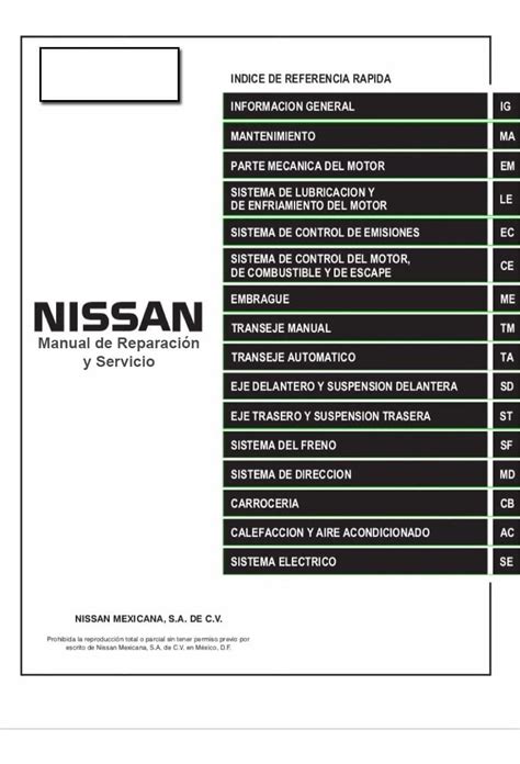 Manual De Taller Nissan D21 1997 Descargar Pdf Gratis