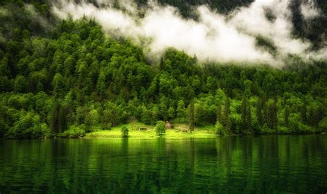 Papel de parede natureza panorama Alemanha lago reflexão Árvores