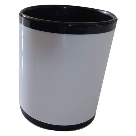 Round Ceramic Black Patch Sublimation Mug For Home Capacity 350 Ml At