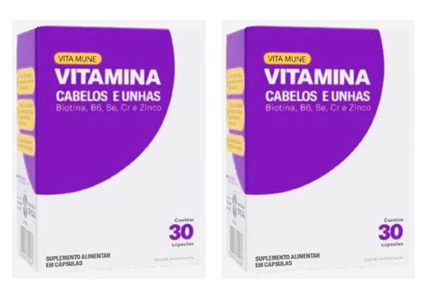 Kit Vita Mune Cabelos E Unhas C Psulas Suplemento De Vitaminas