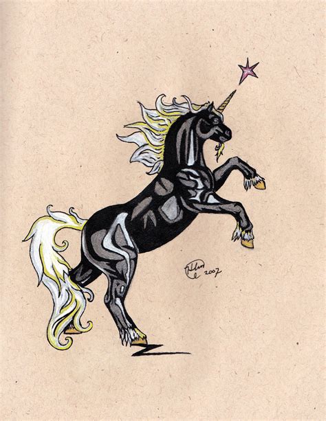 Black Unicorn Tattoo by LadySorrowIshana on DeviantArt