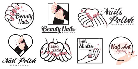colecao de logotipos de unhas  conceito de elemento criativo