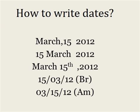 Writing Dates