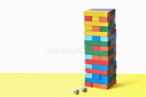 Wooden Blocks Jenga Game Of Physical And Mental Skill Removing Blocks