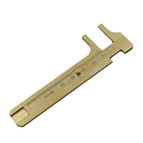 Mini Metal Scale Brass Sliding Gauge Vernier Caliper Ruler Pocket