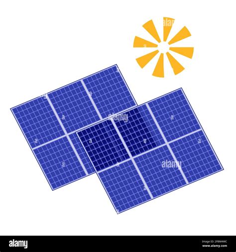 Solar Panels Vector Illustration Energy Of Sun Icon Alternative Green