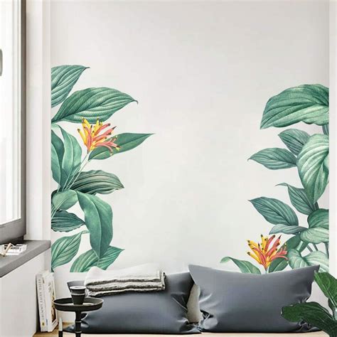 Decalmile Pegatinas De Pared Hoja De Banana Vinilos Decorativos Plantas