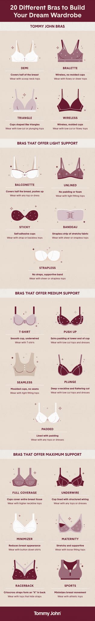 Types Of Bra Chart