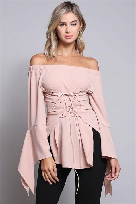 Off Shoulder With Corset Top Awesome Blouse Corset Top Pink Outfits