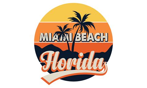 Miami Beach Florida T-shirts Design. Surfing California Malibu Beach t-shirts. 22132257 Vector ...