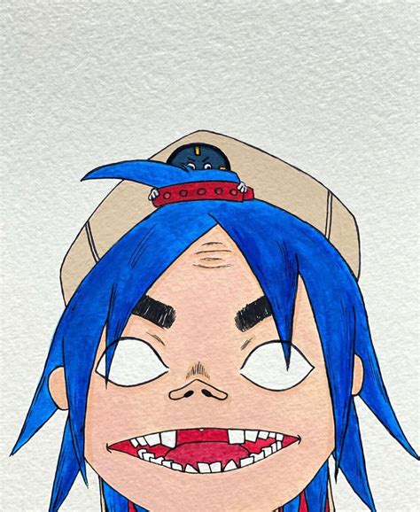 Lead Singer Animated Character From Gorillaz Band Painting Etsy