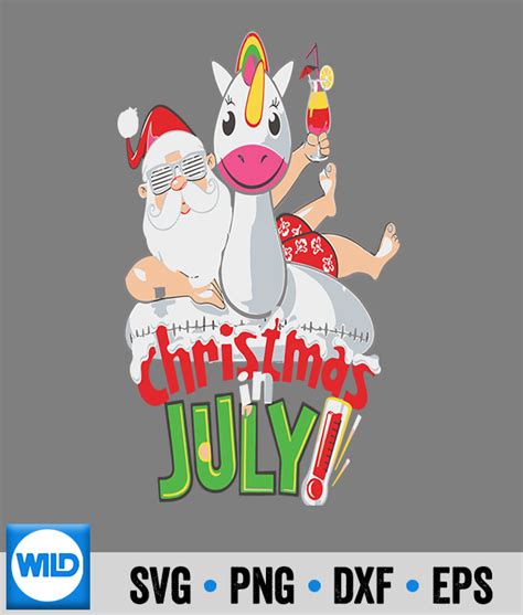 Christmas In July Svg Christmas In July Summer Unicorn Float Xmas Svg