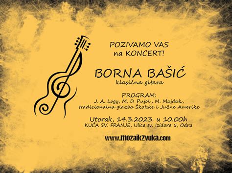 KONCERT Borna Bašić gitara Mozaik Zvuka