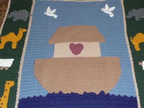 Noahs Ark Two By Two Crochet Afghan Blanket Throw Etsy