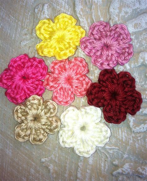 Crochet Flowers Crochet Appliques Embellishments Supplies - Etsy