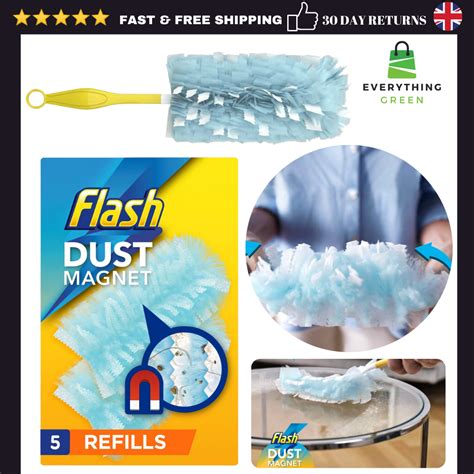 Flash Dust Magnet Duster Starter Kit Handle Fluffy Refills Or