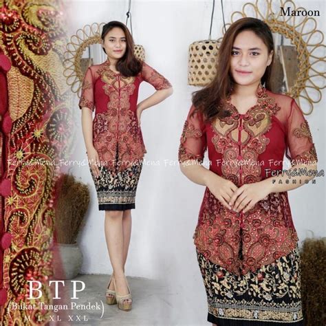 Jual New Rukun Cod Kebaya Btp Brokat Tangan Pendek Payet Kebaya Brokat