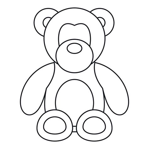 Teddy bear icon, outline style 14655654 Vector Art at Vecteezy