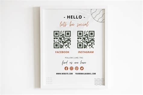 Social Media Qr Code Sign Designs Graphics