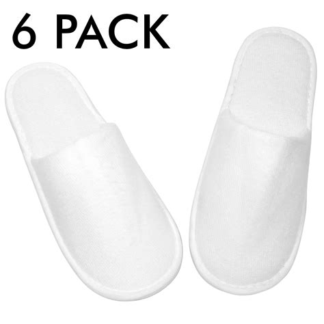 Millennial Essentials 6 Pairs Disposable Closed Toe Slippers Non Slip White Us Men Size 13