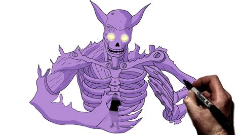 How To Draw Sasukes Skeleton Susanoo Step By Step Naruto Youtube